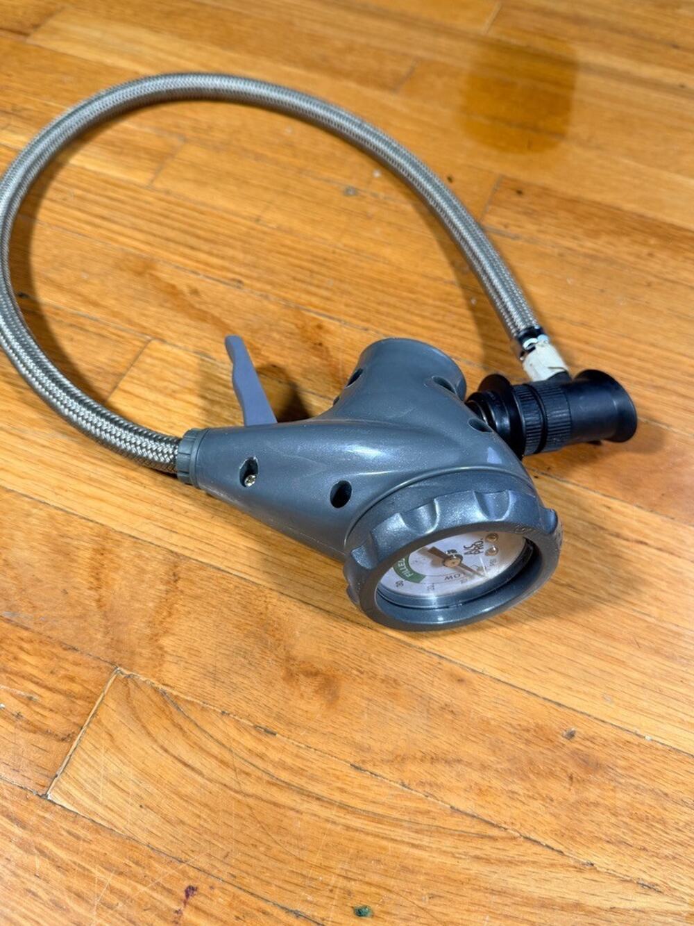 A/C Pro R134a Recharge Hose Pressure Gauge & Trigger Dispenser Tool
